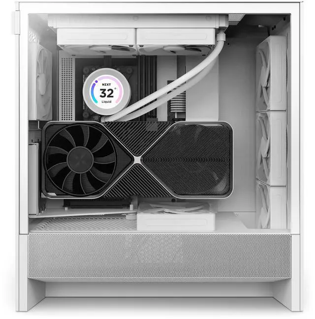 Alt view image 13 of 13 - NZXT H Series H5 Flow 2024 Edition ATX Mid Tower Chassis All White Color