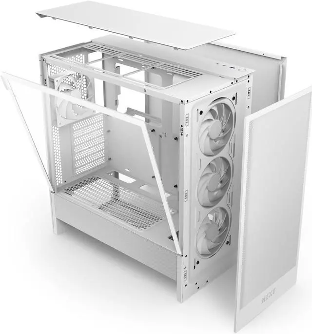 Alt view image 10 of 13 - NZXT H Series H5 Flow 2024 RGB Edition ATX Mid Tower Chassis All White Color