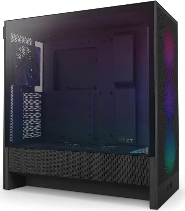 Alt view image 3 of 13 - NZXT H Series H5 Flow 2024 RGB Edition ATX Mid Tower Chassis All Black Color