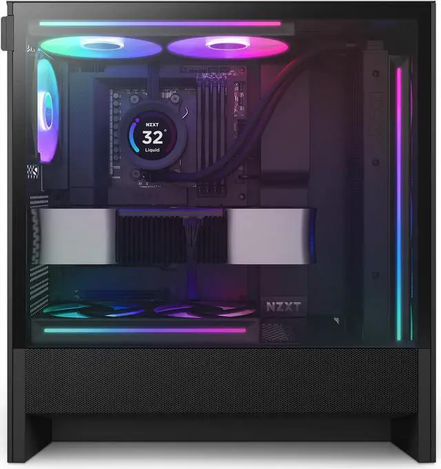 Alt view image 13 of 13 - NZXT H Series H5 Flow 2024 RGB Edition ATX Mid Tower Chassis All Black Color