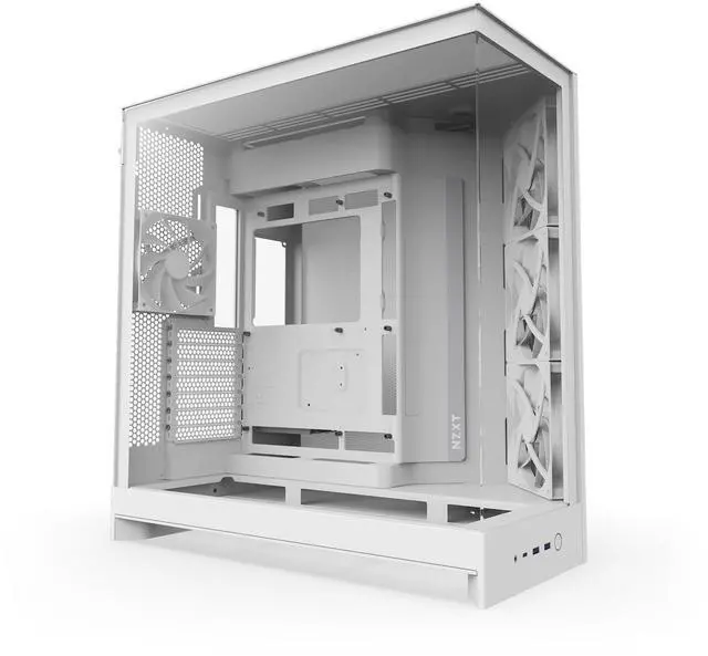 Alt view image 6 of 11 - NZXT H9 Flow (2025) CM-H92FW-01 Large Dual-Chamber ATX Mid-Tower - White