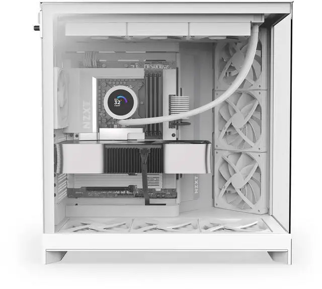 Alt view image 5 of 11 - NZXT H9 Flow (2025) CM-H92FW-01 Large Dual-Chamber ATX Mid-Tower - White