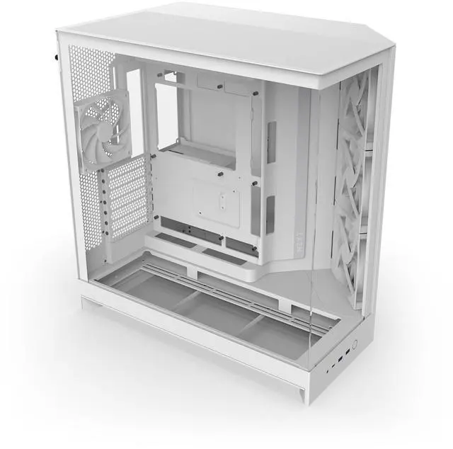 Alt view image 7 of 11 - NZXT H9 Flow (2025) CM-H92FW-01 Large Dual-Chamber ATX Mid-Tower - White