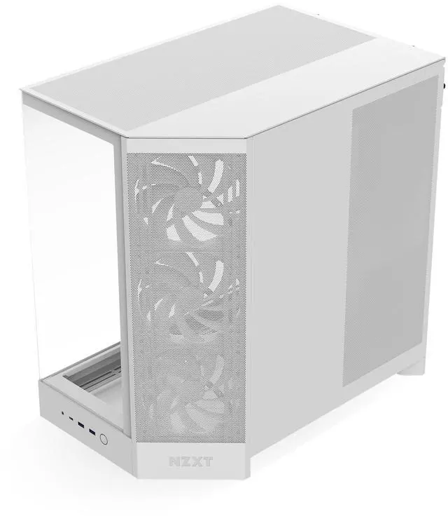 Alt view image 10 of 11 - NZXT H9 Flow (2025) CM-H92FW-01 Large Dual-Chamber ATX Mid-Tower - White