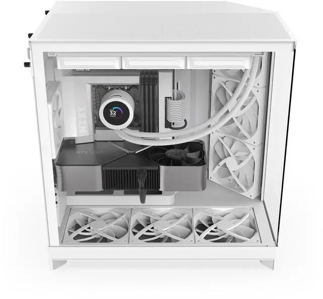 Alt view image 3 of 11 - NZXT H9 Flow (2025) CM-H92FW-01 Large Dual-Chamber ATX Mid-Tower - White