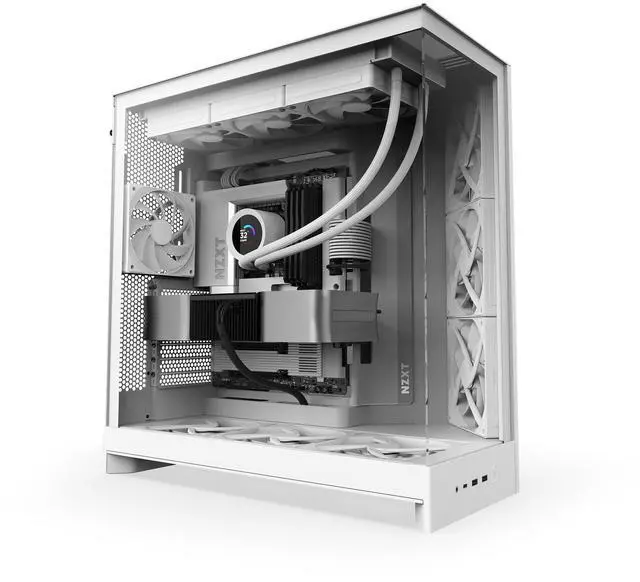 Alt view image 2 of 11 - NZXT H9 Flow (2025) CM-H92FW-01 Large Dual-Chamber ATX Mid-Tower - White