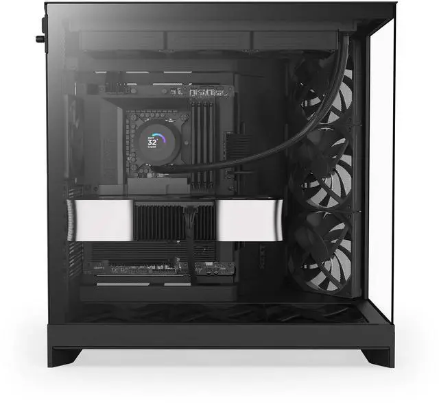 Alt view image 5 of 11 - NZXT H9 Flow (2025) CM-H92FW-01 Large Dual-Chamber ATX Mid-Tower - Black