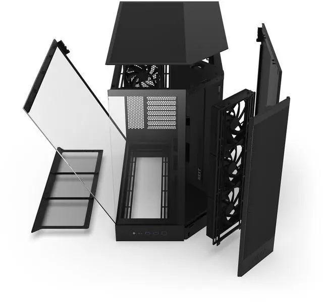 Alt view image 11 of 11 - NZXT H9 Flow (2025) CM-H92FW-01 Large Dual-Chamber ATX Mid-Tower - Black