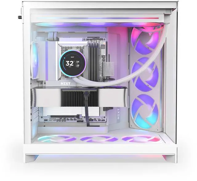 Alt view image 2 of 11 - NZXT CM-H92FW-R1 White SGCC / Tempered Glass Mid-Tower Case (Computer Cases - ATX Form)