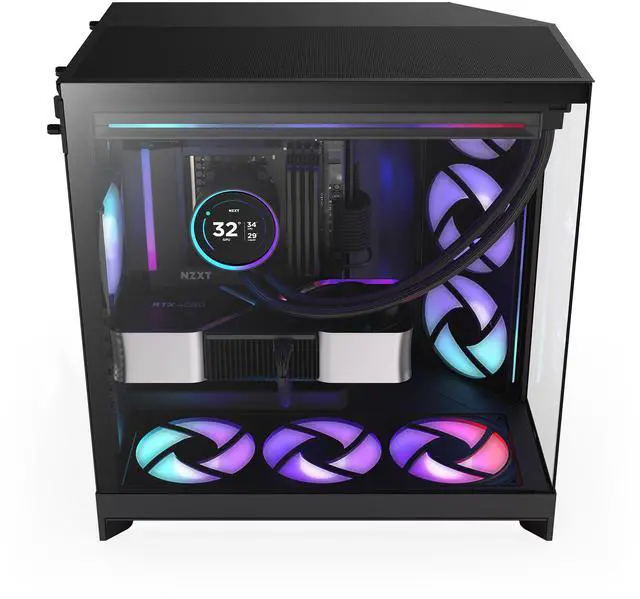 Alt view image 3 of 11 - NZXT CM-H92FB-R1 Black tinted tempered glass Mid-Tower Case (Computer Cases - ATX Form)