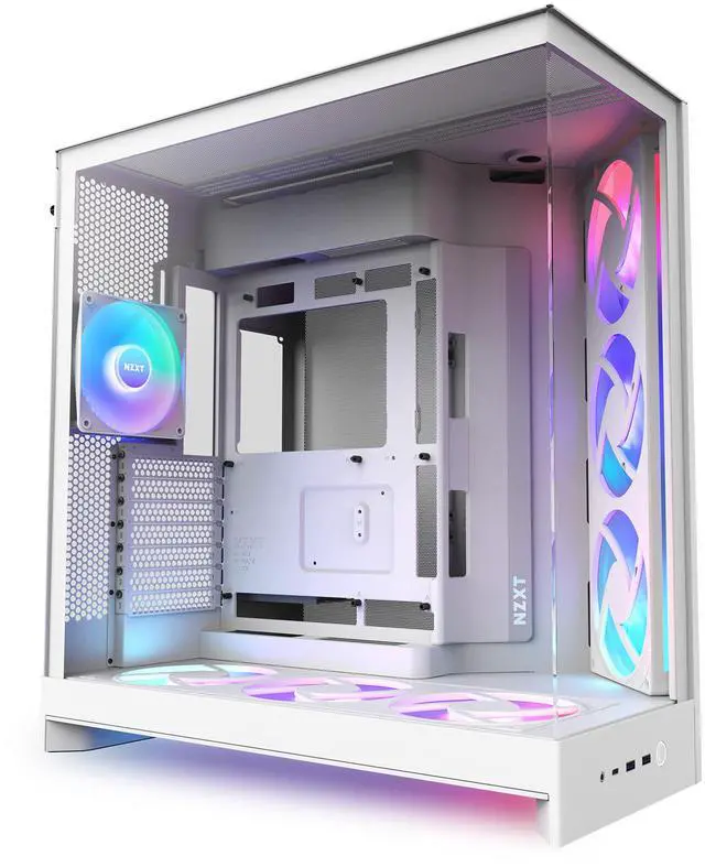 Alt view image 3 of 14 - NZXT CCM-H92FW-P1 White SGCC / Tempered Glass Mid-Tower Case (Computer Cases - ATX Form)