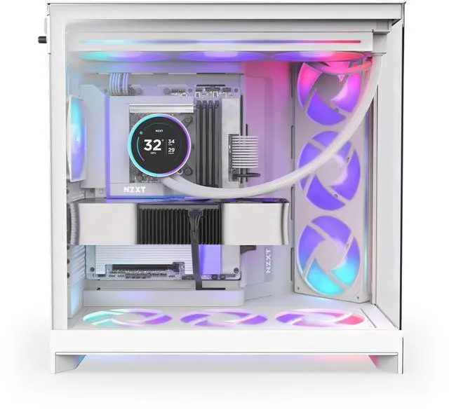 Alt view image 2 of 14 - NZXT CCM-H92FW-P1 White SGCC / Tempered Glass Mid-Tower Case (Computer Cases - ATX Form)