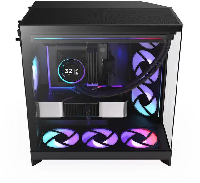 Alt view image 4 of 14 - NZXT CM-H92FB-P1 Black tinted tempered glass Mid-Tower Case (Computer Cases - ATX Form)