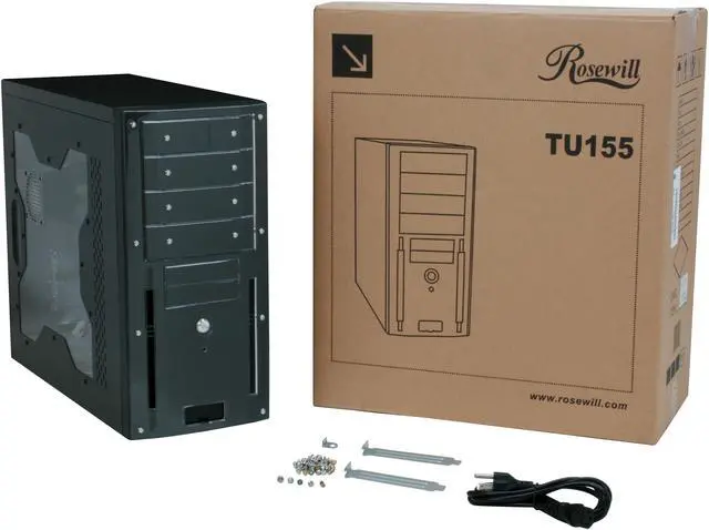 Alt view image 13 of 13 - Rosewill TU-155 Black 0.8mm SGCC Steel ATX Mid Tower Computer Case with 400W(20+4 pin) Power Supply
