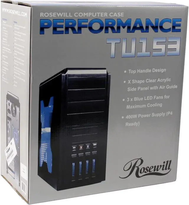Alt view image 14 of 16 - Rosewill TU-153 Black Steel ATX Black 0.8mm SECC Steel  Mid Tower Computer Case 400W(20+4 pin) Power Supply