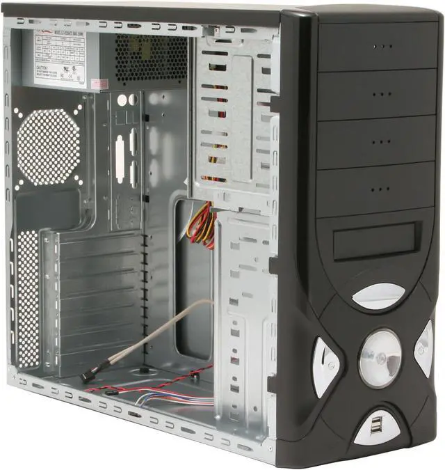 Alt view image 14 of 15 - Rosewill R203A Black Steel ATX Mid Tower Computer Case 350W Power Supply