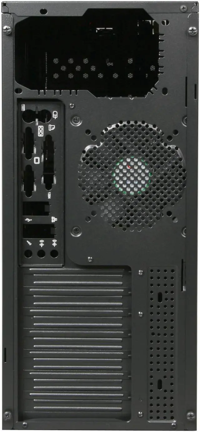 Alt view image 8 of 9 - Rosewill ATX Mid Tower Computer Case, Blue LED Fan, Black Steel & Plastic - BLACKBONE