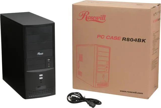 Alt view image 11 of 11 - Rosewill R804BK Black Steel ATX Mid Tower Computer Case with 20+4Pin&1 SATA Connectors 350W Power Supply