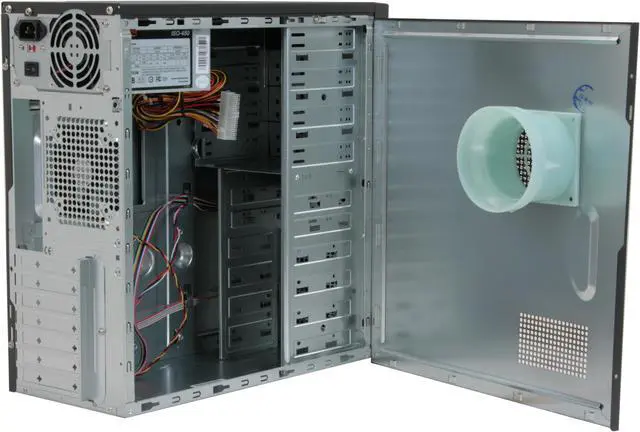 Alt view image 5 of 11 - Rosewill R804BK Black Steel ATX Mid Tower Computer Case with 20+4Pin&1 SATA Connectors 350W Power Supply