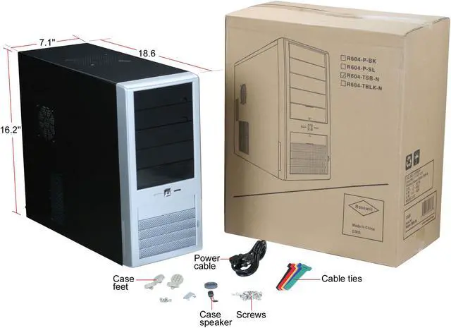 Alt view image 13 of 13 - Rosewill R604TSB-N 3 x120mm Cooling Fan Pre-Installed on the TOP,Front and Rear ,ATX Mid Tower Computer Case with 450W Power Supply