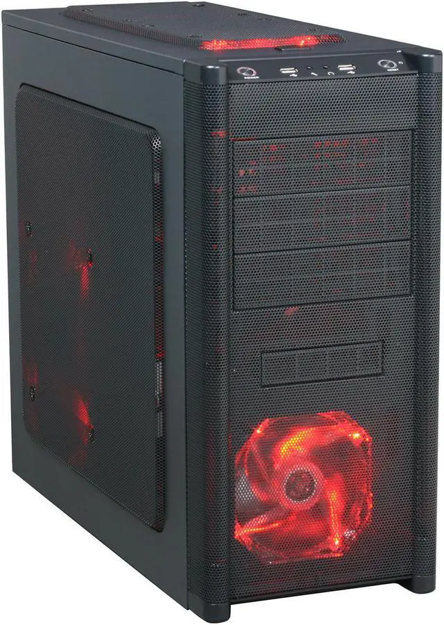 Alt view image 3 of 11 - Rosewill ARMOR Gaming ATX Mid Tower Computer Case ,Full mesh design front bezel, comes with Six Fans-1x Front 120mm Fan, 2x Top 120mm Fan, 1x Rear 120mm Fan, 1x 80mm Fan on motherboard tray, 1x Side 200mm Fan, option Fan-1x Bottom 120mm Fan