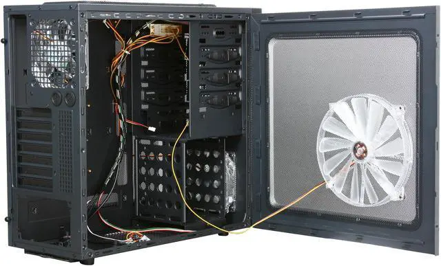 Alt view image 7 of 11 - Rosewill ARMOR Gaming ATX Mid Tower Computer Case ,Full mesh design front bezel, comes with Six Fans-1x Front 120mm Fan, 2x Top 120mm Fan, 1x Rear 120mm Fan, 1x 80mm Fan on motherboard tray, 1x Side 200mm Fan, option Fan-1x Bottom 120mm Fan