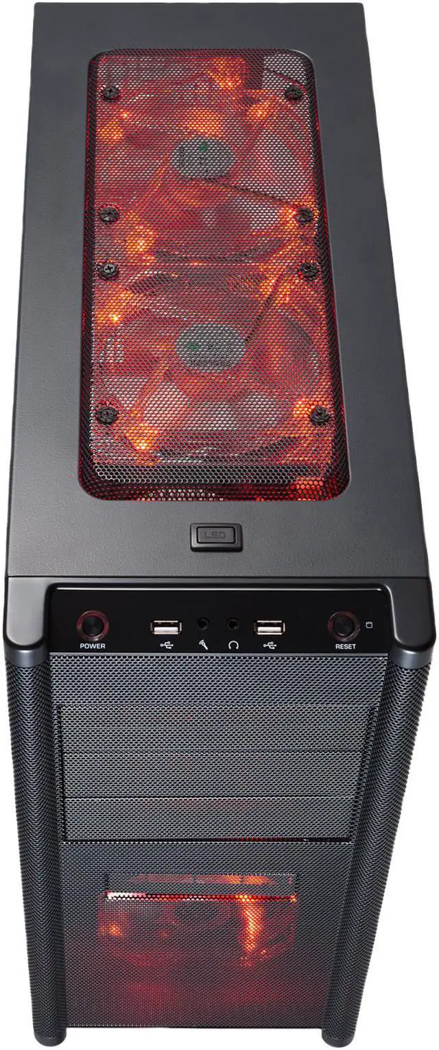Alt view image 2 of 11 - Rosewill ARMOR Gaming ATX Mid Tower Computer Case ,Full mesh design front bezel, comes with Six Fans-1x Front 120mm Fan, 2x Top 120mm Fan, 1x Rear 120mm Fan, 1x 80mm Fan on motherboard tray, 1x Side 200mm Fan, option Fan-1x Bottom 120mm Fan