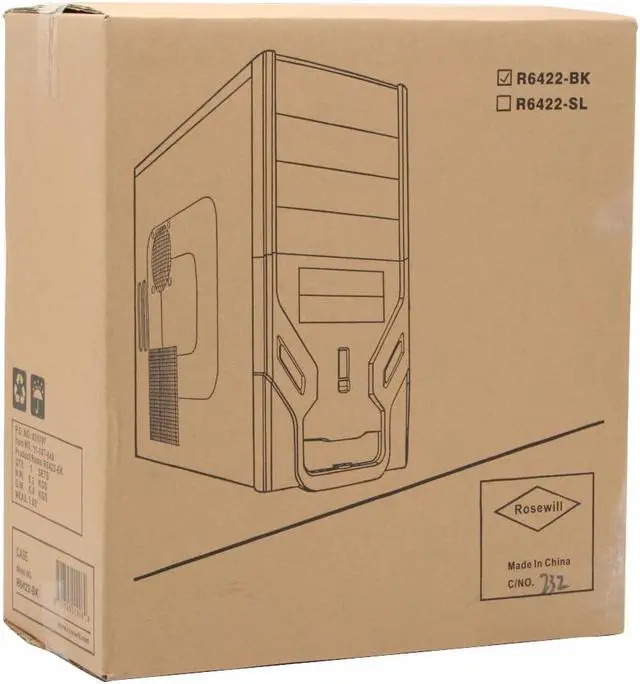 Alt view image 15 of 15 - Rosewill R6422 BK ATX Mid Tower Computer Case+350W Power Supply