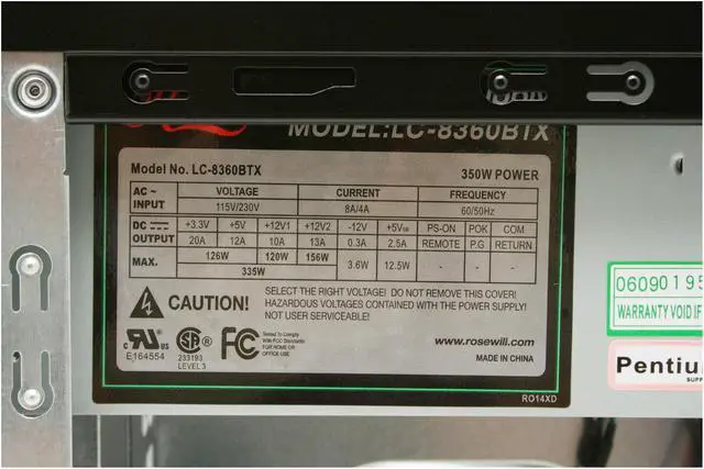 Alt view image 12 of 15 - Rosewill R6426 BK ATX Mid Tower Computer Case+350W Power Supply