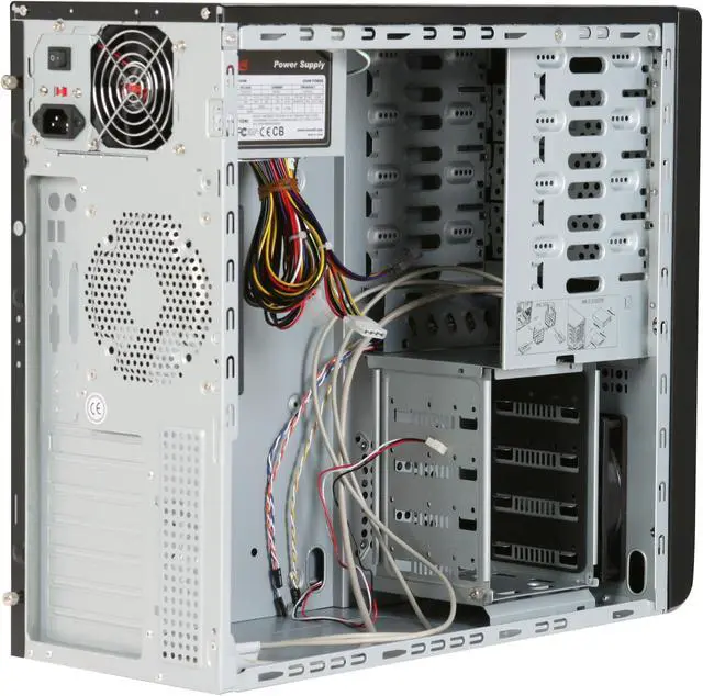 Alt view image 7 of 13 - Rosewill R5717 BK Black 120mm Fan Pre-Installed on the Top and 80mm Slim Fan Cooling HDD,ATX Mid Tower Computer Case with 450W Power Supply