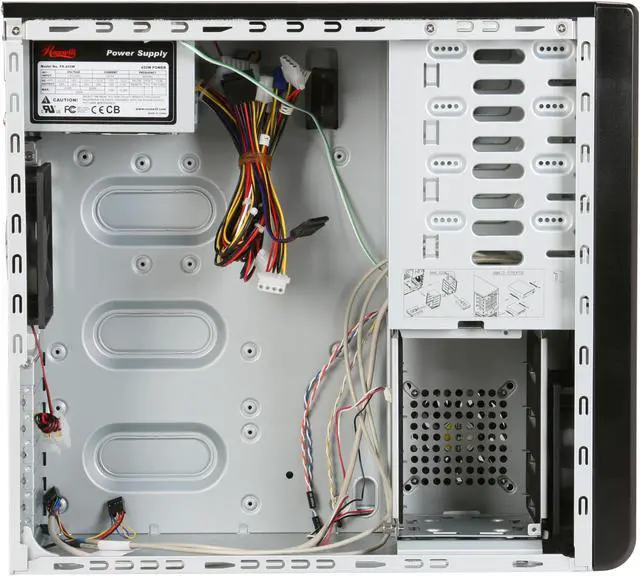 Alt view image 8 of 13 - Rosewill R5717 BK Black 120mm Fan Pre-Installed on the Top and 80mm Slim Fan Cooling HDD,ATX Mid Tower Computer Case with 450W Power Supply