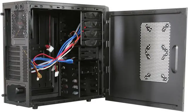 Alt view image 5 of 10 - Rosewill - Black Gaming ATX Mid Tower Computer Case - Dual Front Mounted USB 3.0 Ports, Three Preinstalled Fans: 1 x Front Blue LED 120mm Fan, 1 x Top 140mm Fan, 1 x Rear 120mm Fan - CHALLENGER-U3