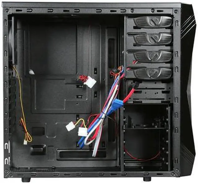 Alt view image 6 of 10 - Rosewill - Black Gaming ATX Mid Tower Computer Case - Dual Front Mounted USB 3.0 Ports, Three Preinstalled Fans: 1 x Front Blue LED 120mm Fan, 1 x Top 140mm Fan, 1 x Rear 120mm Fan - CHALLENGER-U3