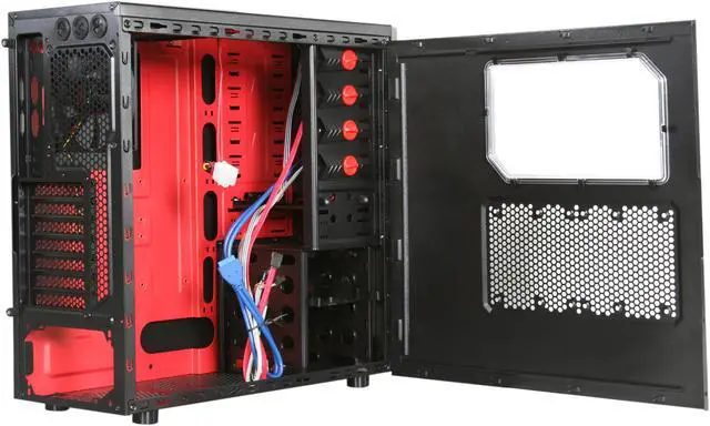 Alt view image 8 of 12 - Rosewill RANGER Gaming ATX Mid Tower Computer Case,two-toned interior coating,come with Three Fans,Support up to 7 Fans, w/ Window Side Panel