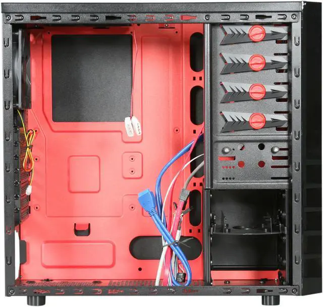 Alt view image 9 of 12 - Rosewill RANGER Gaming ATX Mid Tower Computer Case,two-toned interior coating,come with Three Fans,Support up to 7 Fans, w/ Window Side Panel