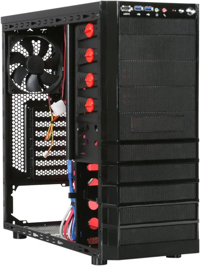 Alt view image 10 of 12 - Rosewill RANGER Gaming ATX Mid Tower Computer Case,two-toned interior coating,come with Three Fans,Support up to 7 Fans, w/ Window Side Panel