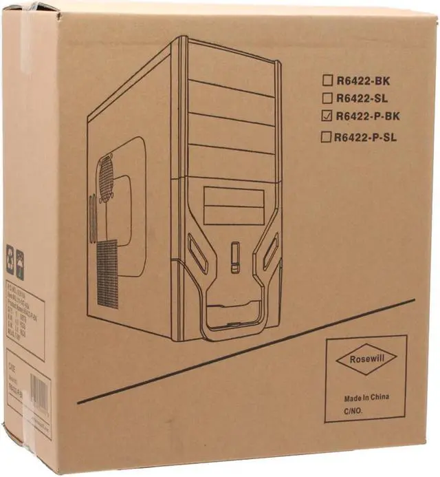 Alt view image 19 of 19 - Rosewill R6422-P BK Black SGCC Steel ATX Mid Tower Computer Case
