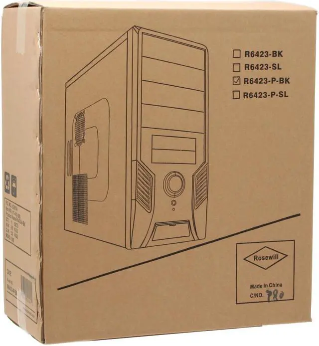 Alt view image 14 of 14 - Rosewill R6423-P BK ATX Mid Tower Computer Case