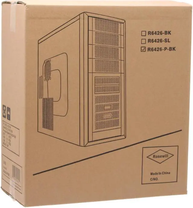 Alt view image 20 of 20 - Rosewill R6426-P BK ATX Mid Tower Computer Case