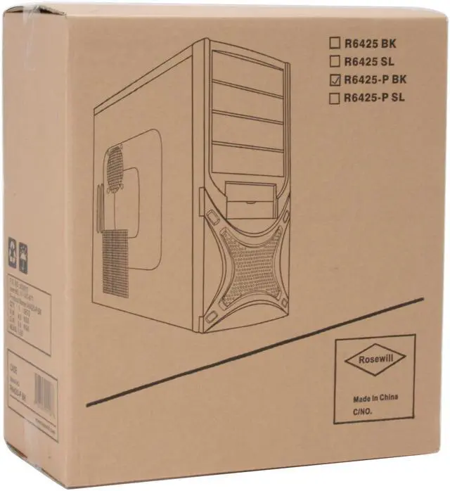 Alt view image 14 of 14 - Rosewill R6425-P BK Black SGCC Steel ATX Mid Tower Computer Case