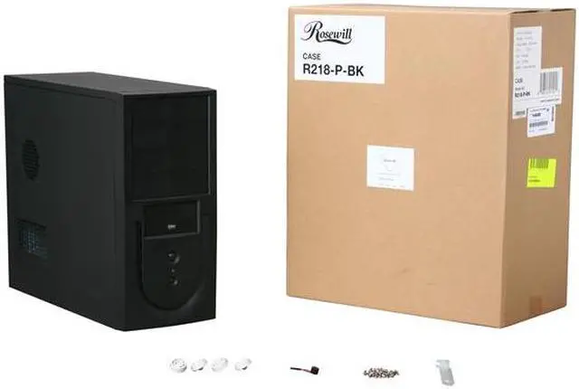 Alt view image 9 of 9 - Rosewill R218-P-BK Black SECC Steel ATX Mid Tower Computer Case
