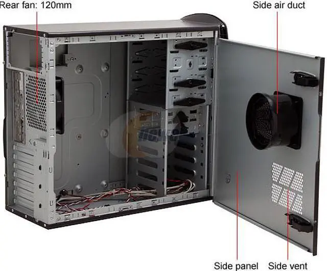 Alt view image 10 of 16 - Rosewill R6252-BK Screw-less Dual Fans ATX Mid Tower Computer Case