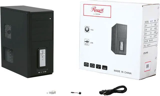 Alt view image 9 of 9 - Rosewill R2039-BK Black ATX Mid Tower Computer Case 400W Power Supply