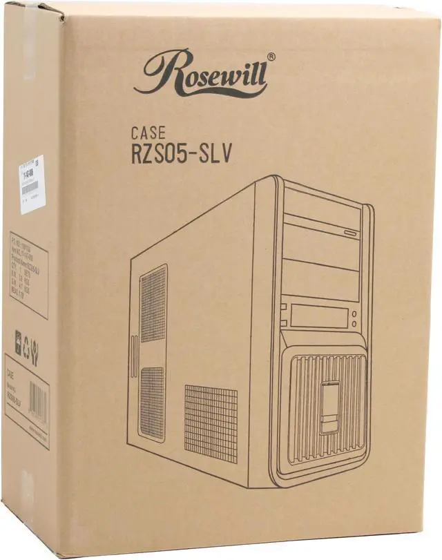 Alt view image 12 of 12 - Rosewill RZS05 SLV Silver Sturdy SGCC Steel ATX Mid Tower Computer Case