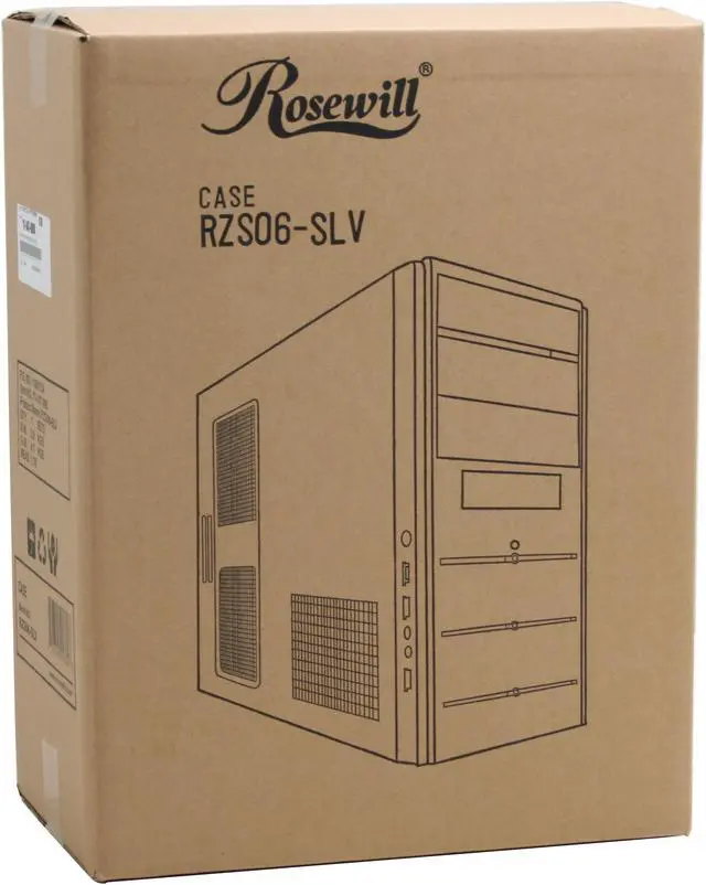 Alt view image 12 of 12 - Rosewill RZS06 SLV Black/ Silver Sturdy SECC Steel ATX Mid Tower Computer Case