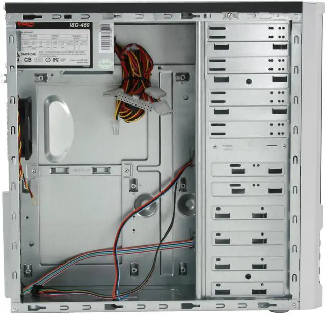 Alt view image 7 of 11 - Rosewill R891SL Black/Silver Steel ATX Mid Tower Computer Case with 24 pin &1xSATA Connectors 350W Power Supply