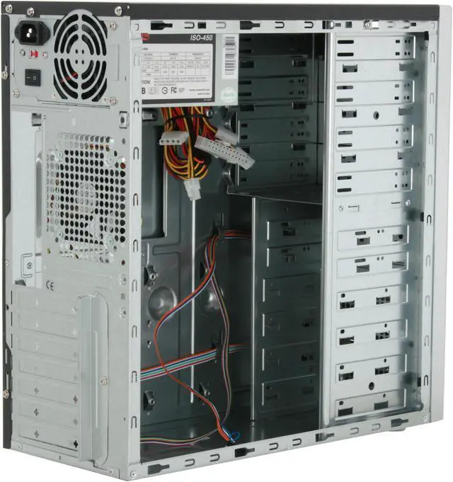 Alt view image 6 of 11 - Rosewill R891SL Black/Silver Steel ATX Mid Tower Computer Case with 24 pin &1xSATA Connectors 350W Power Supply