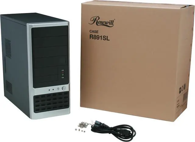 Alt view image 11 of 11 - Rosewill R891SL Black/Silver Steel ATX Mid Tower Computer Case with 24 pin &1xSATA Connectors 350W Power Supply