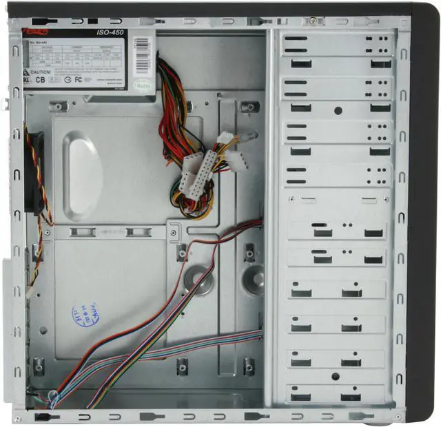 Alt view image 7 of 11 - Rosewill R909SL Black/Silver Steel ATX Mid Tower Computer Case with 24 pin &1 x SATA Connectors 350W Power Supply