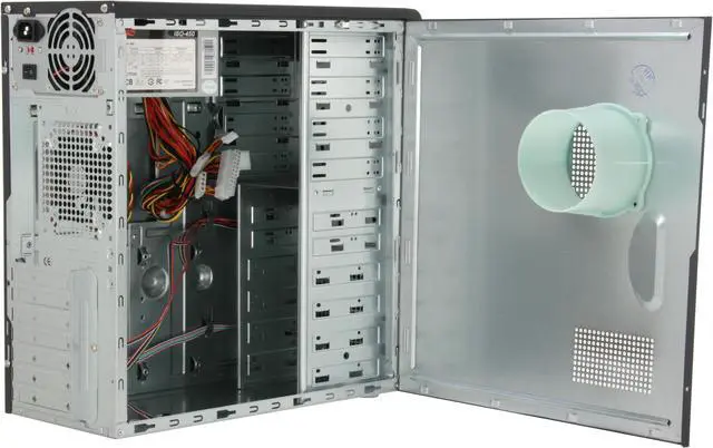 Alt view image 5 of 11 - Rosewill R909SL Black/Silver Steel ATX Mid Tower Computer Case with 24 pin &1 x SATA Connectors 350W Power Supply